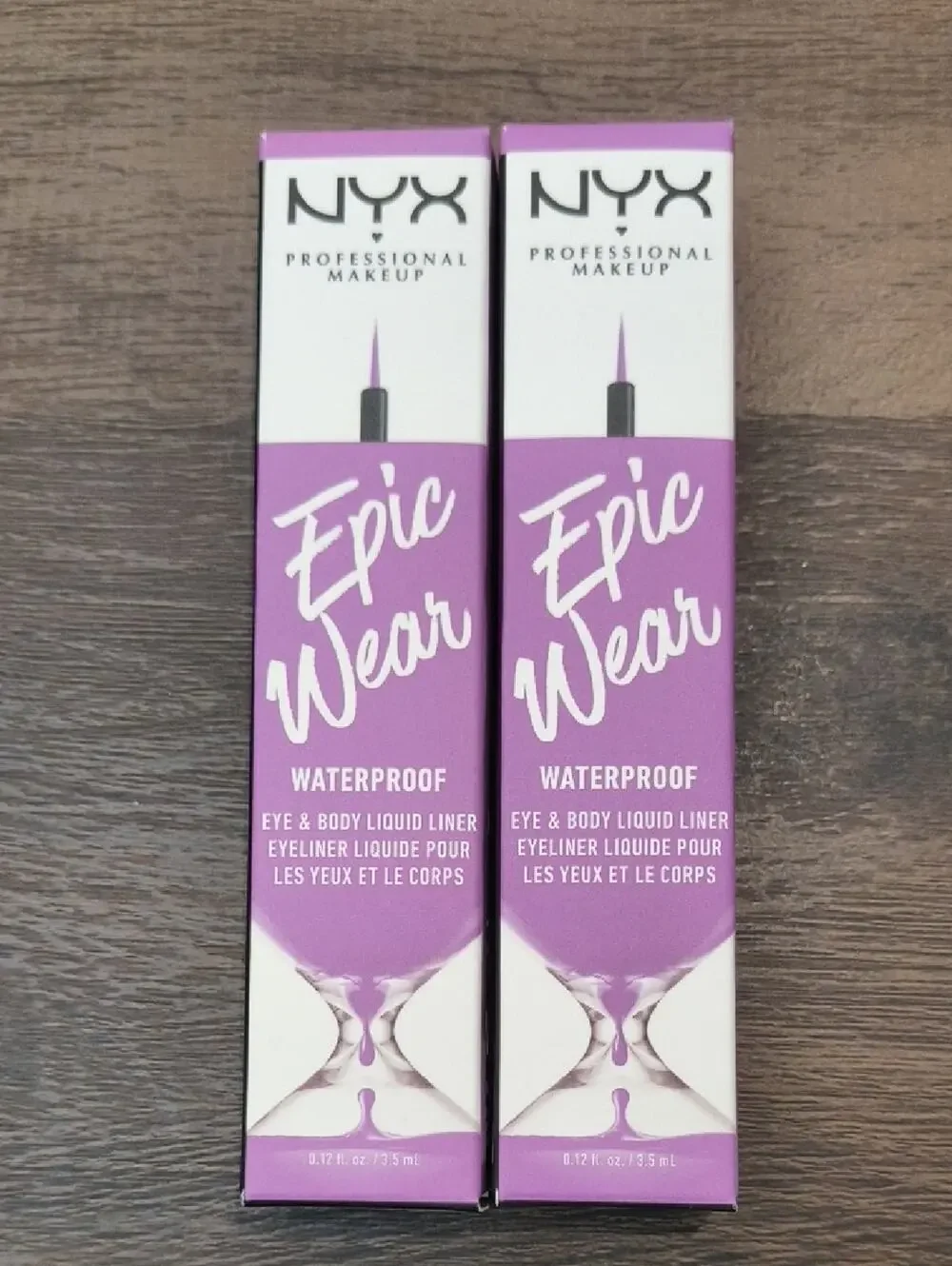 NYX Epic Wear Waterproof Eye & Body Liquid Liner Lilac Set Of 2 NWT